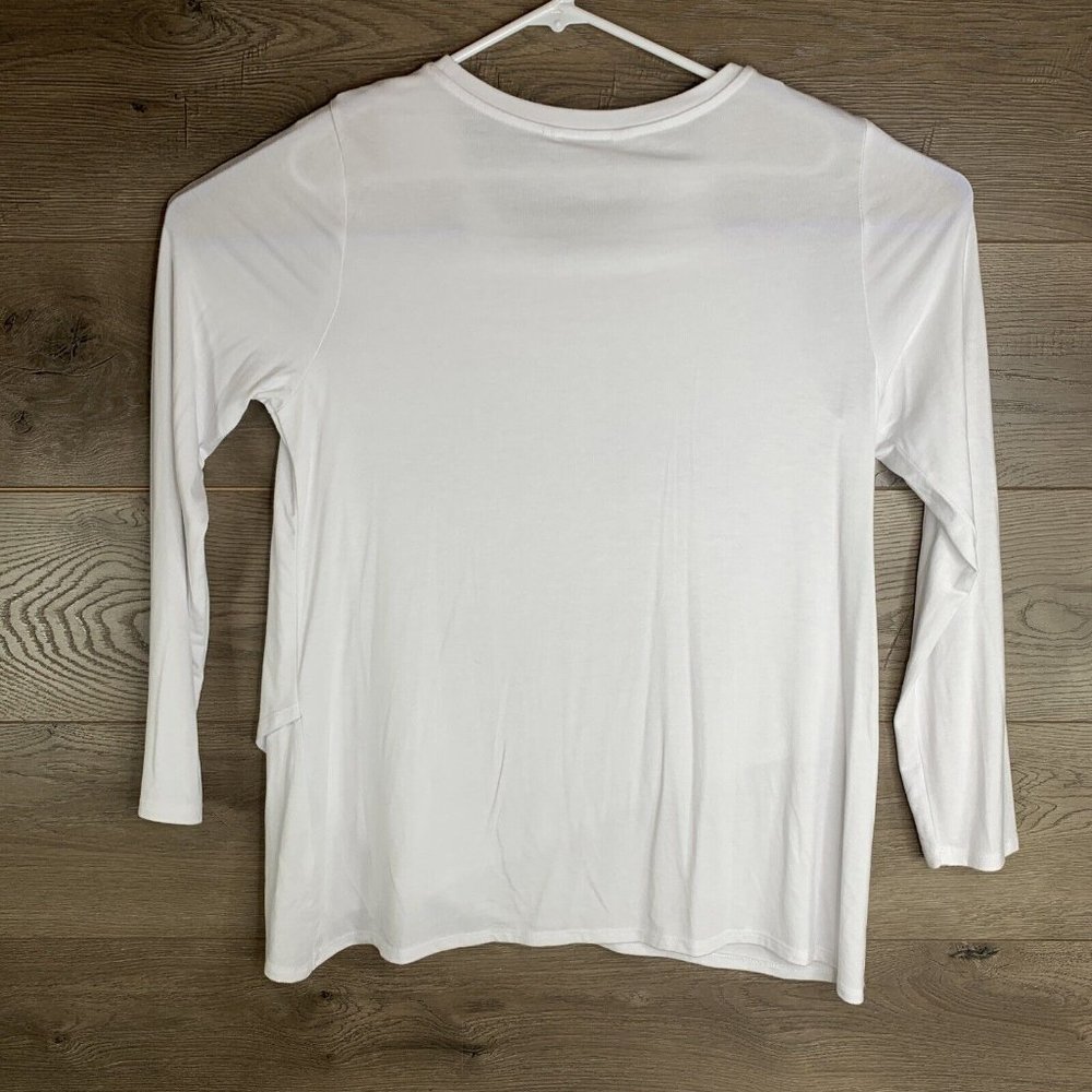 Members Mark Favorite Cross Front Tee, Women's L White Tee Shirt Soft, Lot of 2 - Picture 6 of 11